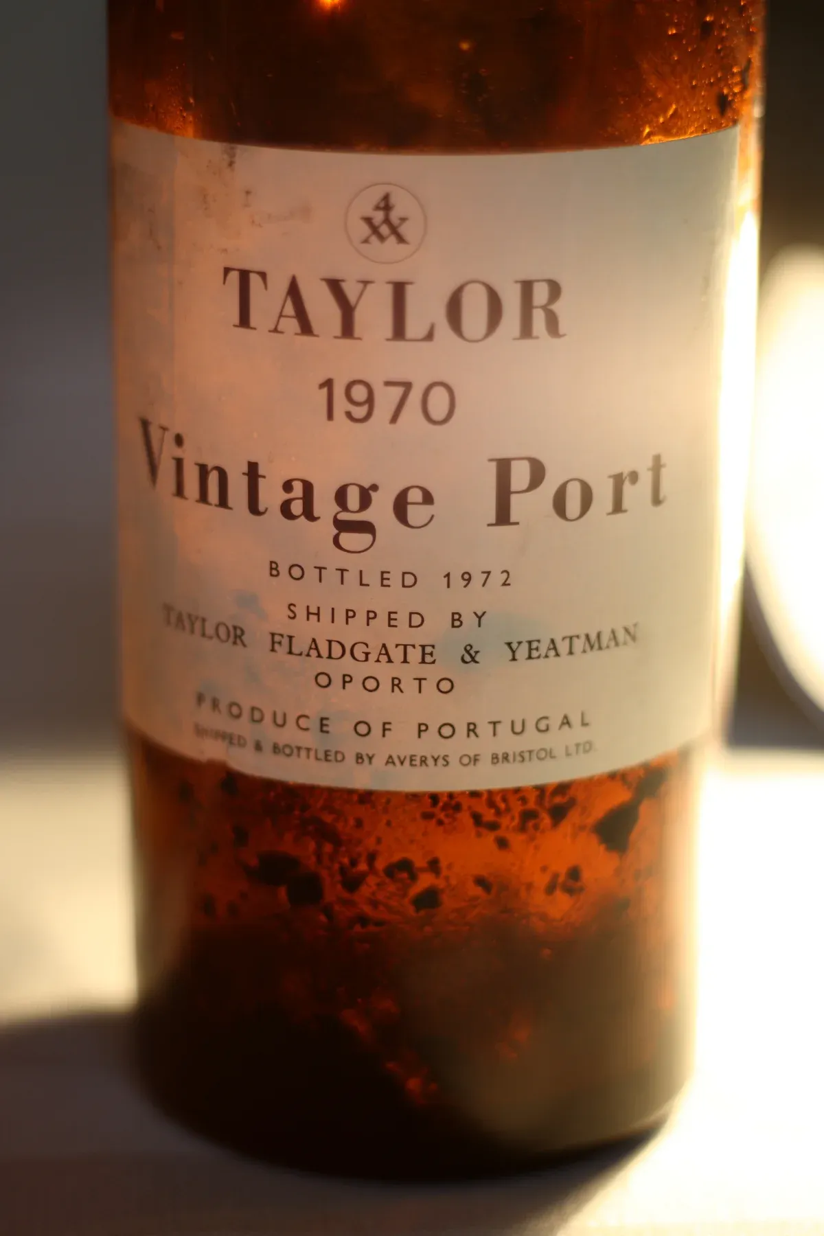 Taylor 1970 vintage port bottle with sediment, the classic vintage port from Porto